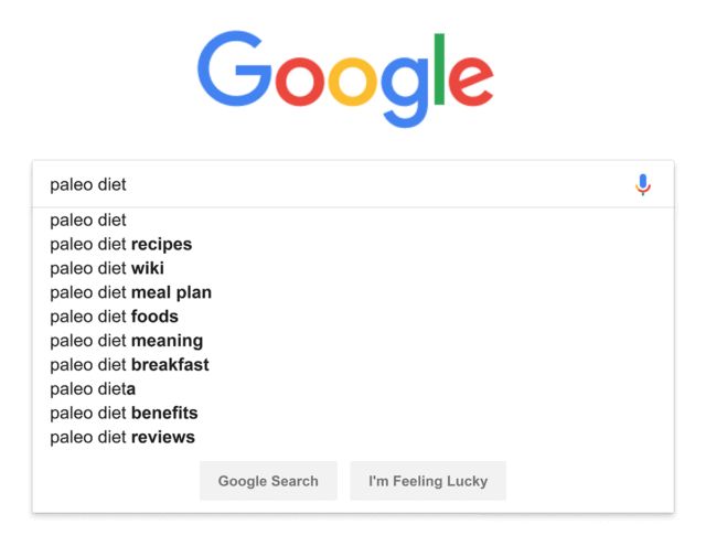 مثال google autocomplete گوگل
